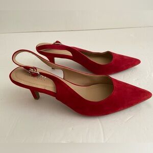 Alfani Red Slingback Heels with Kitten Heel